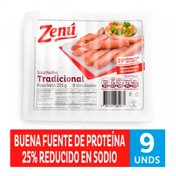 SALCHICHA ZENU TRADICIONAL X225g