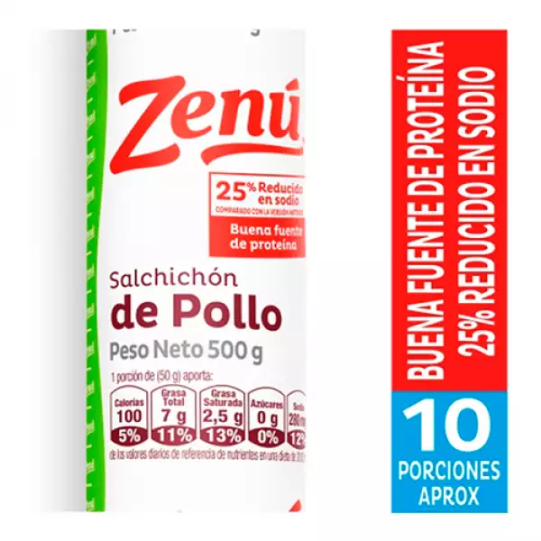 SALCHICHON ZENU DE POLLO X500g