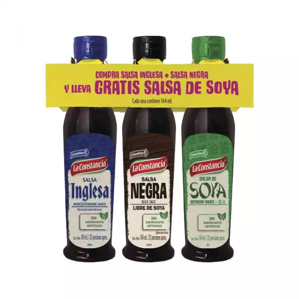 SALSA LA CONSTANCIA INGLESAX164ml+NEGRA GRATIS SOYA