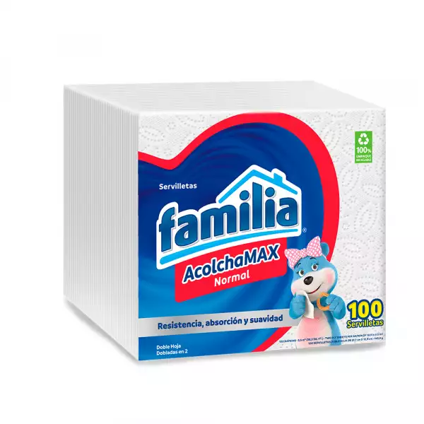 SERVILLETA FAMILIA ACOLCHAMAX NORMAL X100u
