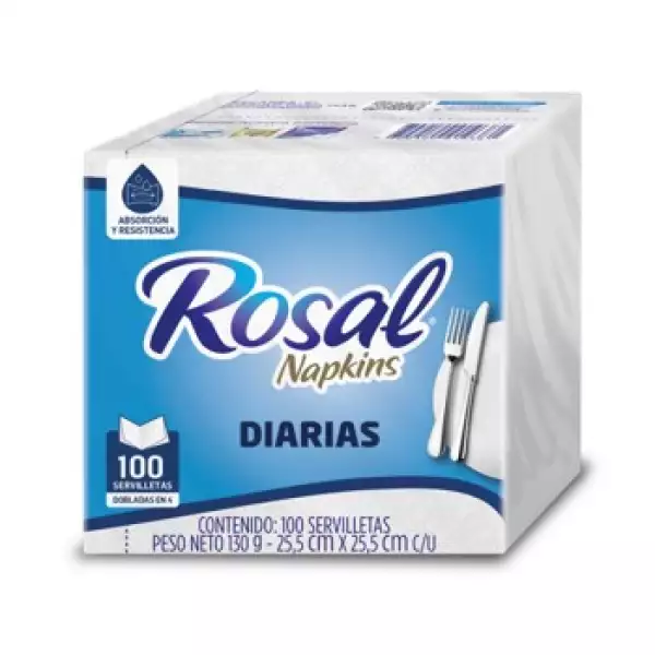 SERVILLETAS ROSAL DIARIAS X100u