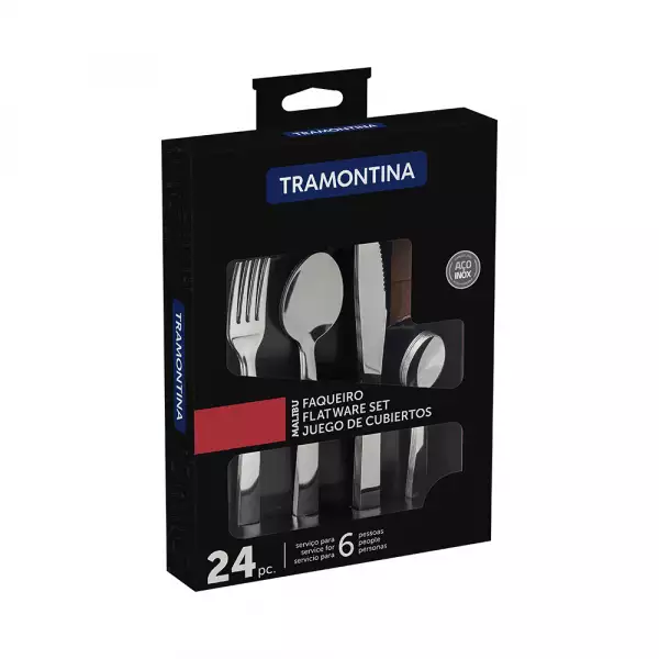 SET CUBIERTOS TRAMONTINA MALIBU 24 PIEZAS