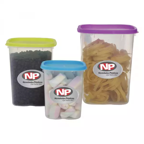 SET RECIPIENTE NOVEDADES PLASTICAS TAYRONA MULTICOLOR X3u