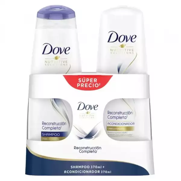 SHAMPOO DOVE RECONTRUCCION COMPLETA + ACONDICIONADOR X370ml PRECIO ESPECIAL