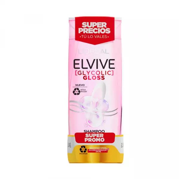 SHAMPOO ELVIVE GLYCOLIC X370ml + ACONDICIONADOR X370ml