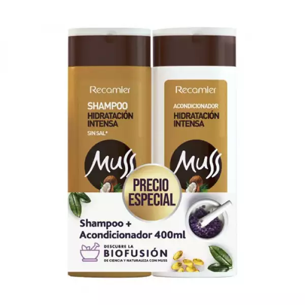 SHAMPOO MUSS HIDRATACION X400ml + ACONDICIONADOR 400ml