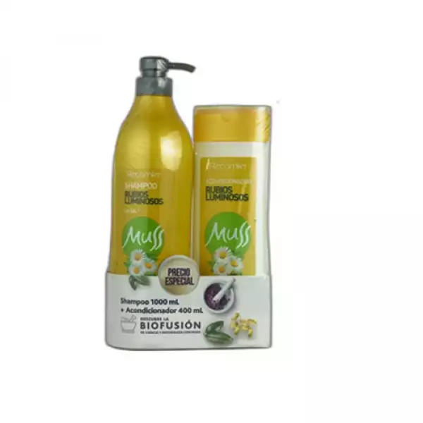 SHAMPOO MUSS RUBIOS LUMINOSOS X1000ml + ACONDICIONADOR 400ml