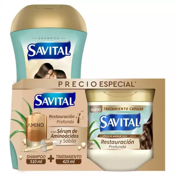 SHAMPOO SAVITAL AMINOACIDOS X510ml + TRAT 425ml
