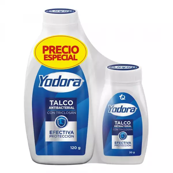 TALCO POLVO YODORA ANTIBACTERIAL X120g + 30g