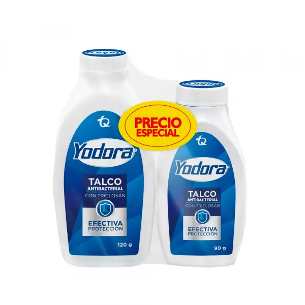 TALCO POLVO YODORA ANTIBACTERIAL X120g +90g PE