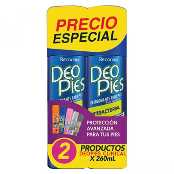 TALCO SPRAY DEO PIES ANTIBACTERIAL X2 X260ml