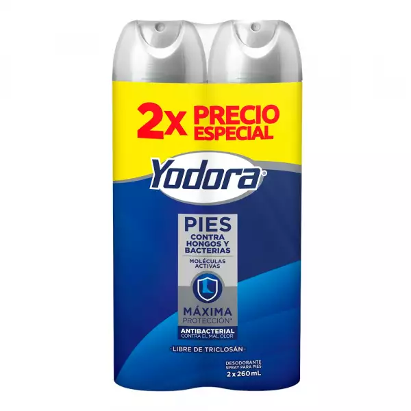 TALCO SPRAY YODORA ANTIBACTERIAL X2u X260ml PRECIO ESPECIAL