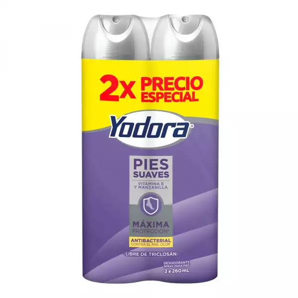 TALCO SPRAY YODORA PIES SUAVES X2u X260ml PRECIO ESPECIAL
