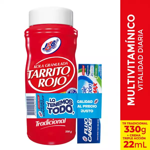 TARRITO ROJO KOLA GRANULADA TRADICIONAL X330g GRATIS CREMA DENTAL