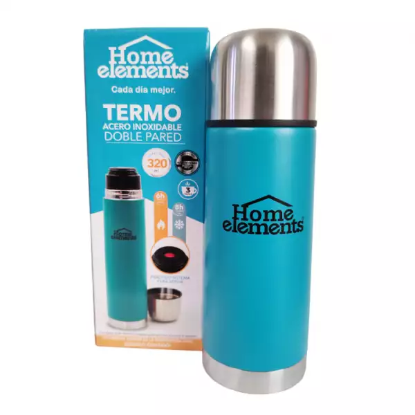 TERMO HOME ELEMENT ACERO AZUL X320ml