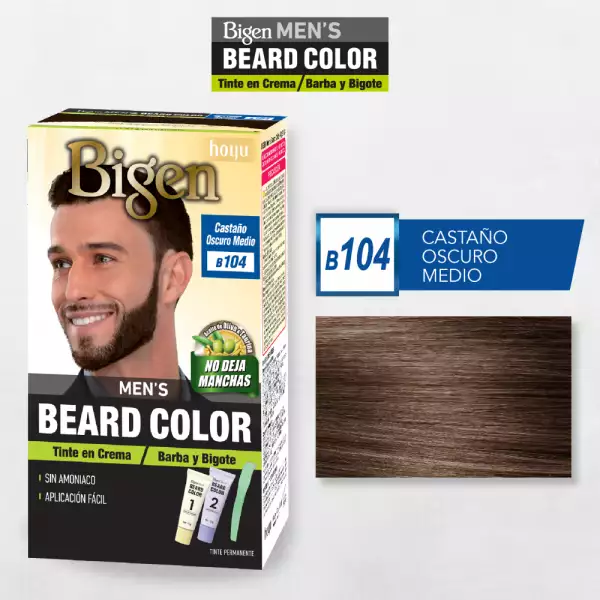 TINTE BIGEN MEN BEARD 104 CASTAÑO OSCURO MEDIO