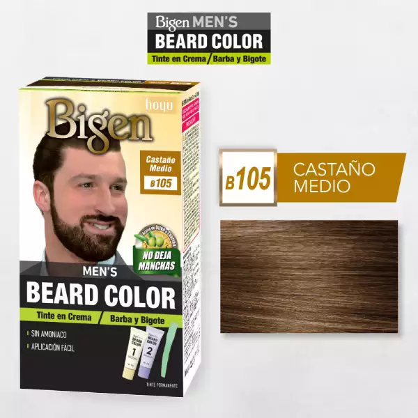 TINTE BIGEN MEN BEARD 105 CASTAÑO MEDIO