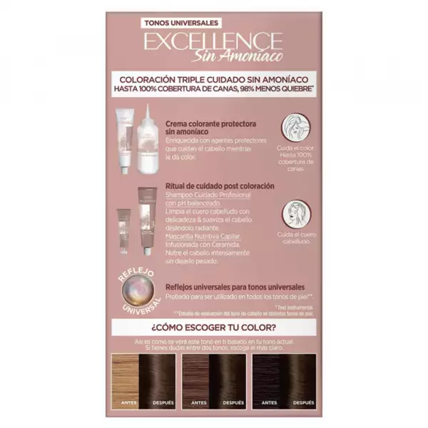 TINTE EXCELLENCE SIN AMONIACO No.4U CASTAÑO UNIVERSAL