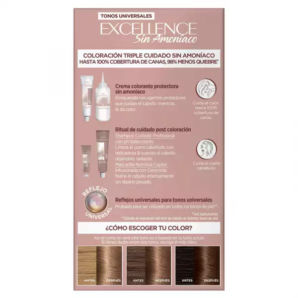 TINTE EXCELLENCE SIN AMONIACO No.6U CHOCOLATE PURO UNIVERSAL