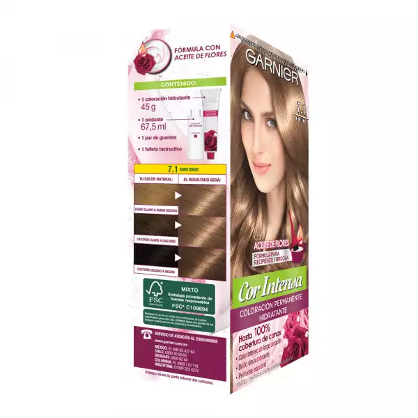 TINTE NUTRISSE COR INTENSA No.7.1 CENIZA