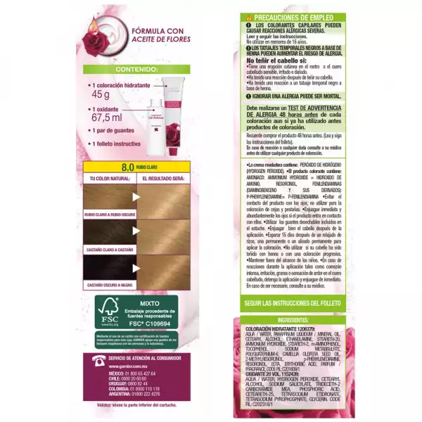 TINTE NUTRISSE COR INTENSA No.8.0 RUBIO CLARO