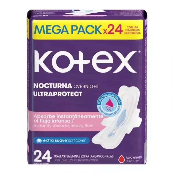 TOALLA HIGIENICA KOTEX NOCTURNA ULTRA X24u