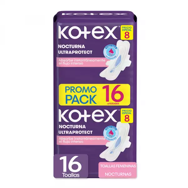 TOALLAS HIGIENICAS KOTEX NOCTURNA X8+ NOCTURNA