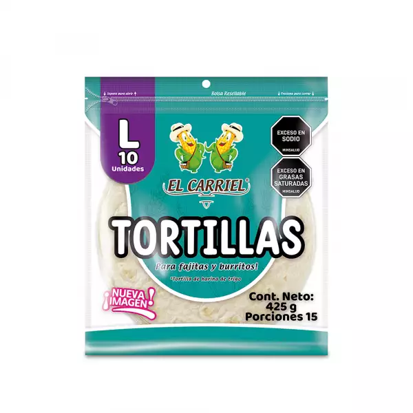 TORTILLAS EL CARRIEL HARINA L X10u X425g