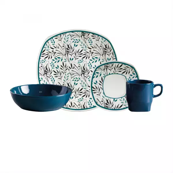 VAJILLA CORONA AZUCENA 4 PUESTOS 16 PIEZAS