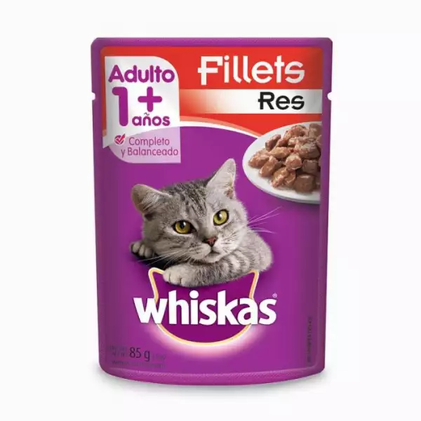 WHISKAS POUCH ADULTO RES X85g