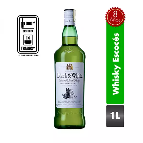 WHISKY BLACK  WHITE X1000ml