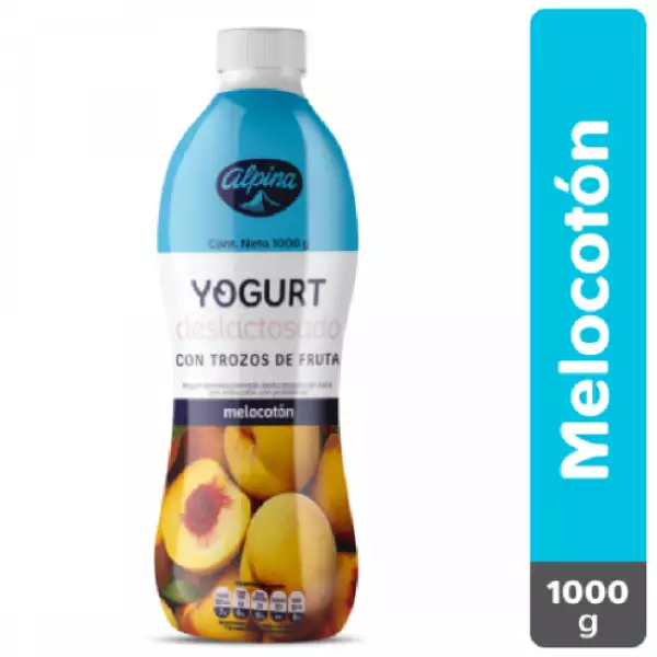 YOGURT ALPINA DESLACTOSADO GARRAFA MELOCOTON X1000g