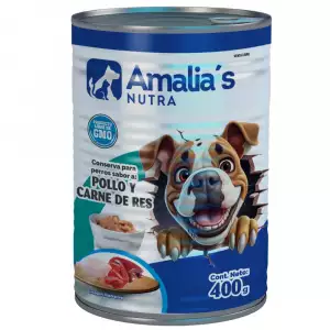 AMALIAS NUTRA DOG POLLO Y CARNE DE RES LT X400g