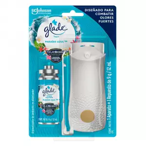 AMBIENTADOR GLADE TOQUE PARAISO AZUL X9g + UNIDAD ELÉCTRICA