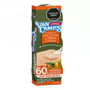 ATUN VANCAMPS ACEITE OLIVA NATURAL MENOS ACEITE X3 X60g