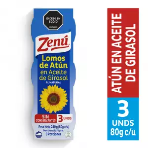 ATÚN ZENÚ LOMITOS EN ACEITE X3U X80g