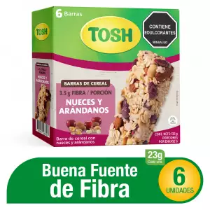 BARRA CEREAL TOSH ARANDANOS NUEZ X6u X138g
