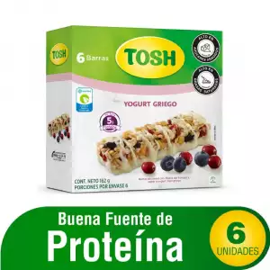 BARRA CEREAL TOSH YOGURT GRIEGO X6 UNIDADES X162g