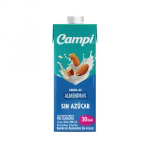 BEBIDA LIQUIDA ALMENDRAS CAMPI SIN AZUCAR X900ml