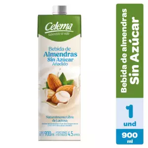 BEBIDA LÍQUIDA ALMENDRAS CELEMA SIN AZUCAR X900ml
