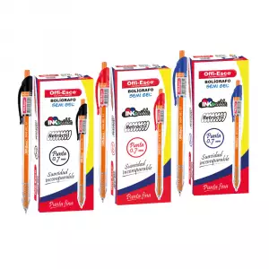 BOLÍGRAFO OFFI-ESCO SEMI GEL NEGRO RETRACTIL REFERENCIA 052 X12u