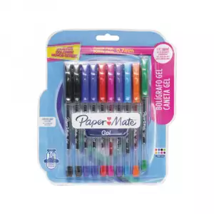 BOLÍGRAFO PAPER MATE PUNTA FINA GEL SURTIDO 0.6 X10U