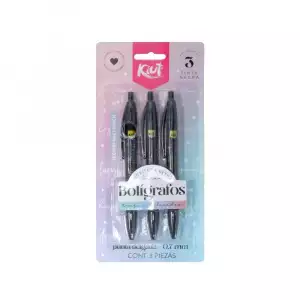 BOLIGRAFOS KIUT NEGRO X3u