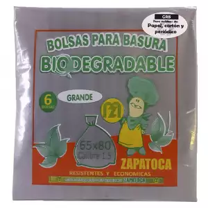 BOLSA BASURA ZAPATOCA GRANDE SURTIDA 65X80 X6U