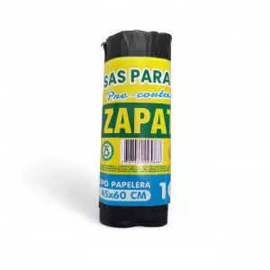 BOLSA BASURA ZAPATOCA PAPELERA 45X60 X10u