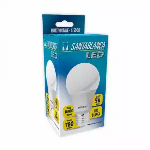 BOMBILLO LED LUZ FRIA SANTA BLANCA 9W