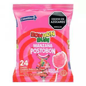 BON BON BUM MANZANA POSTOBON X24 X18g