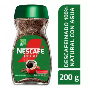 CAFÉ GRANULADO DESCAFEINADO NESCAFÉ X200g