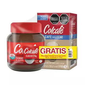 CAFE INSTANTANEO COLCAFE CLASICO X170g GRATIS PLEGADIZA CAFE CON LECHE X132G