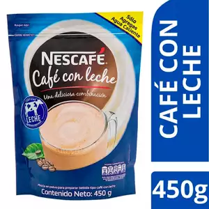 CAFÉ MIX INSTANTÁNEO NESCAFÉ CON LECHE X450g